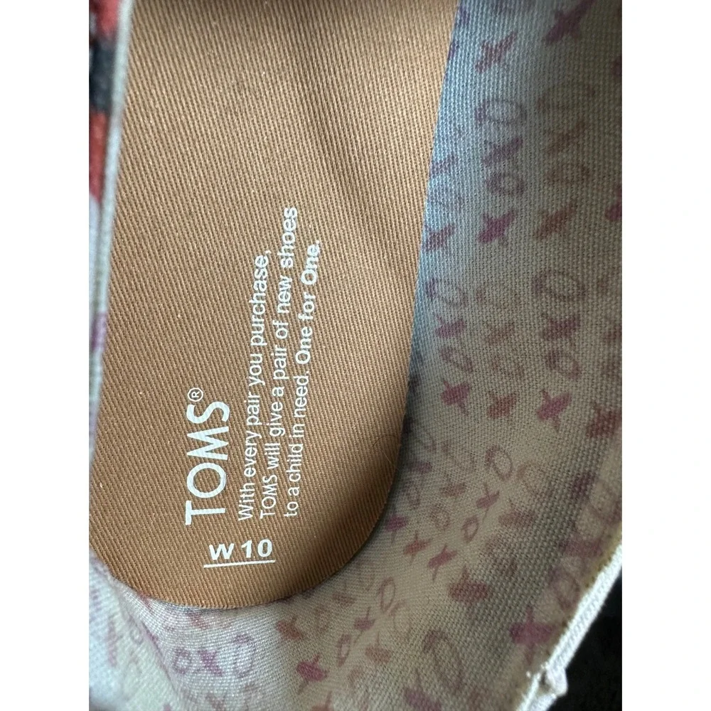 TOMS Deconstructed Alpagarta Slip‎ On Espadrille Sz 10 Floral Flats Shoes Poppy